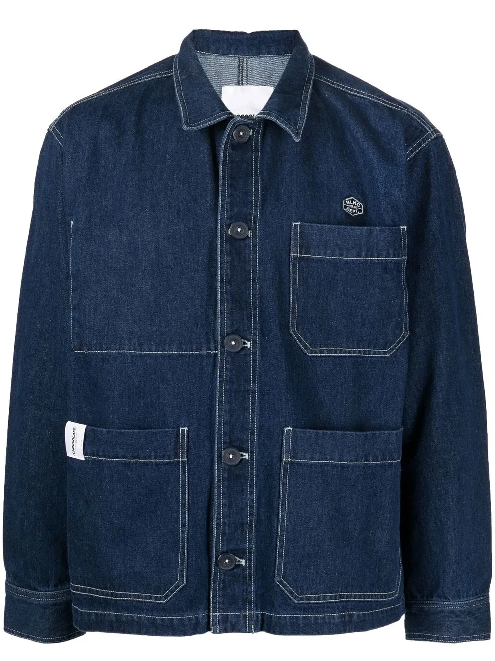 

CHOCOOLATE logo-patch denim jacket - Blue