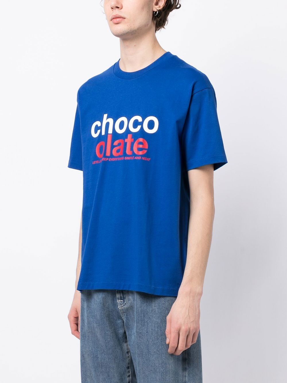 Shop Chocoolate Logo-print Short-sleeve T-shirt In Blue