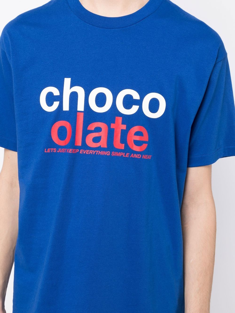 Shop Chocoolate Logo-print Short-sleeve T-shirt In Blue