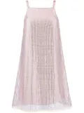 Prada rhinestone-embellished mesh minidress - Pink