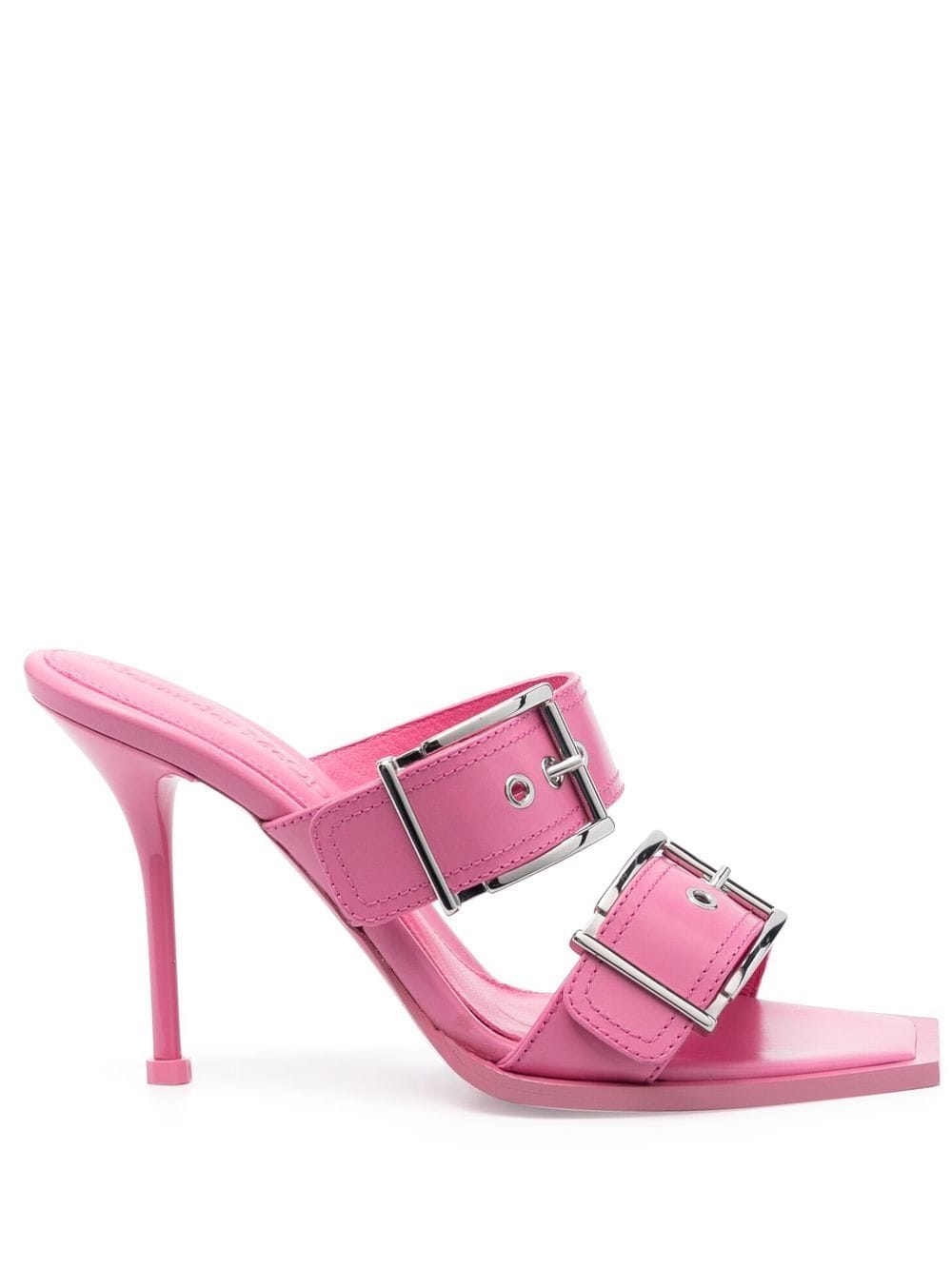 Shop Alexander Mcqueen 105mm Buckle-detail Sandals In Pink