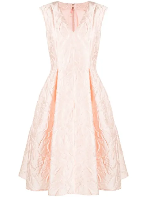 Talbot Runhof vestido acampanado en jacquard