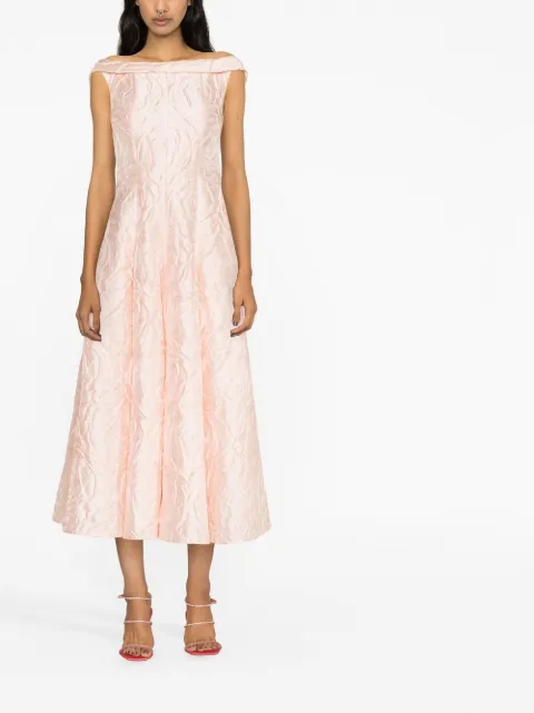 Talbot Runhof textured floral-pattern dress OS013415EG15 - 1