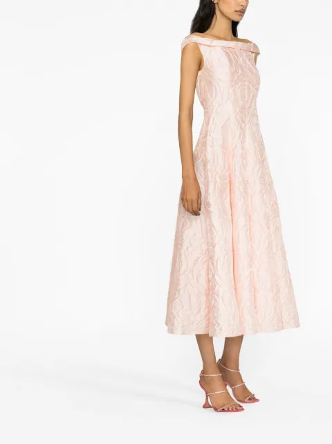 Talbot Runhof textured floral-pattern dress OS013415EG15 - 2