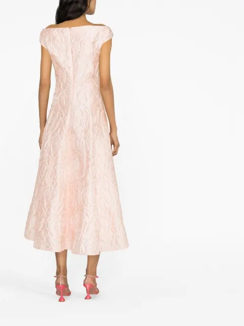Talbot Runhof textured floral-pattern dress OS013415EG15 - 3