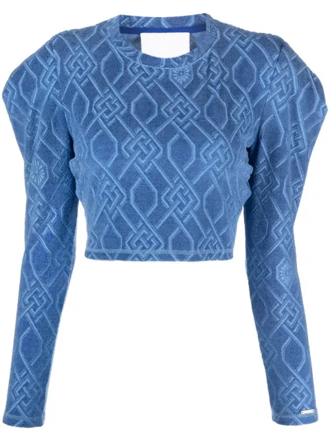 Koché jacquard-pattern cropped top