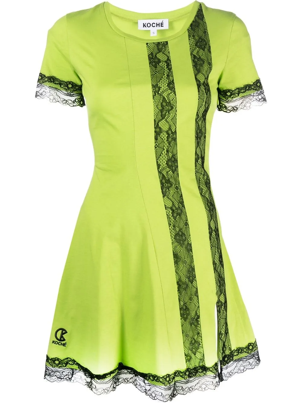 

Koché lace-trim short-sleeve mini dress - Green