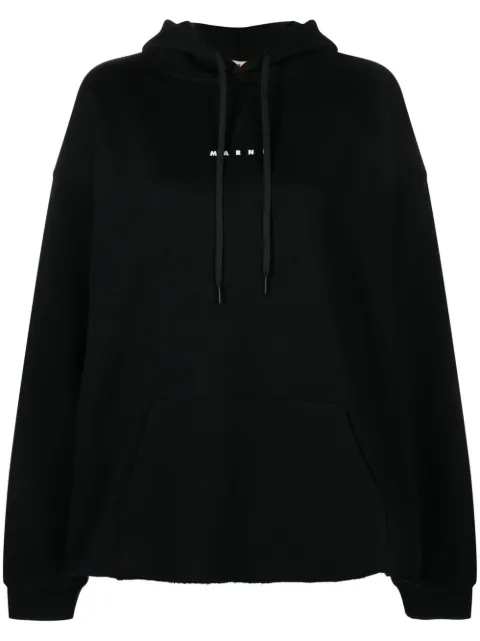 Marni logo-print long-sleeve hoodie
