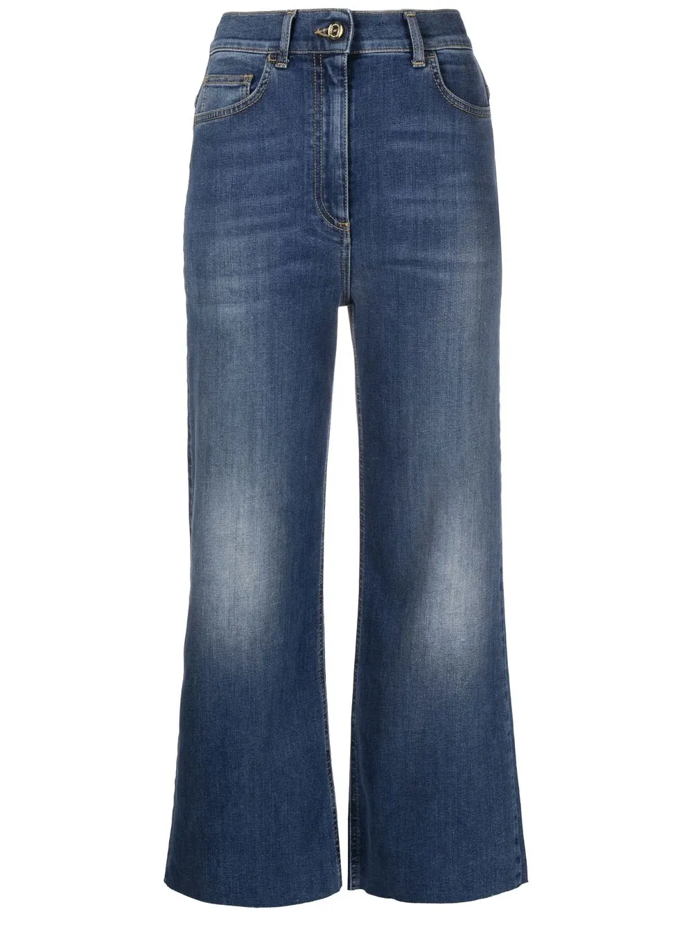 

Elisabetta Franchi cropped high-waisted jeans - Blue