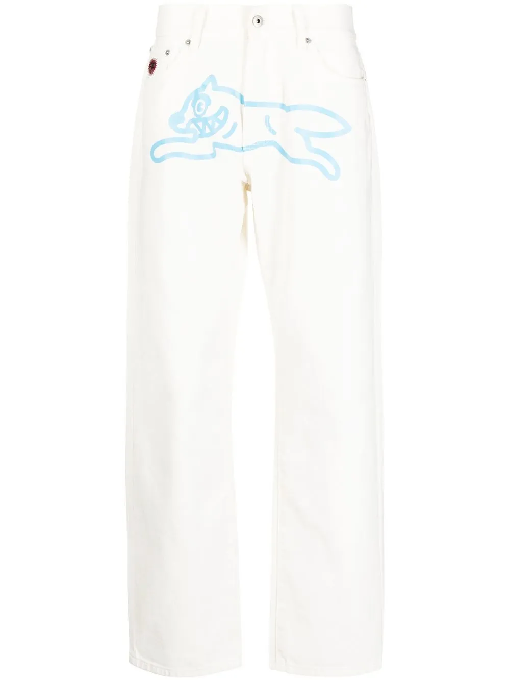 

ICECREAM graphic-print straight-leg jeans - White