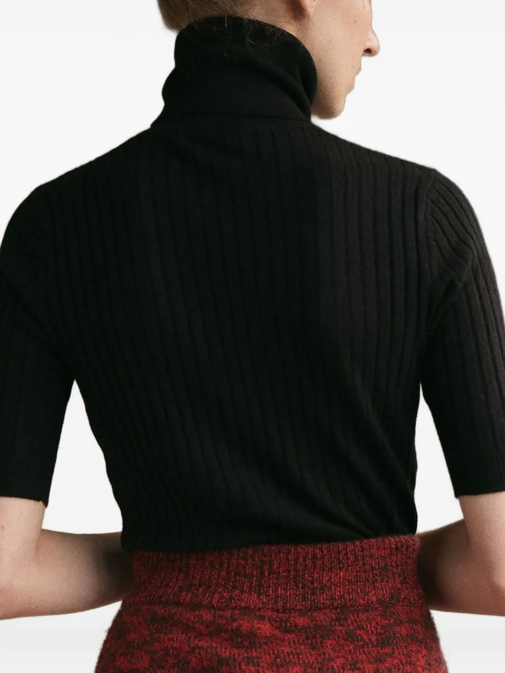 Cashmere In Love Victoria Short-sleeve Sweater In Black