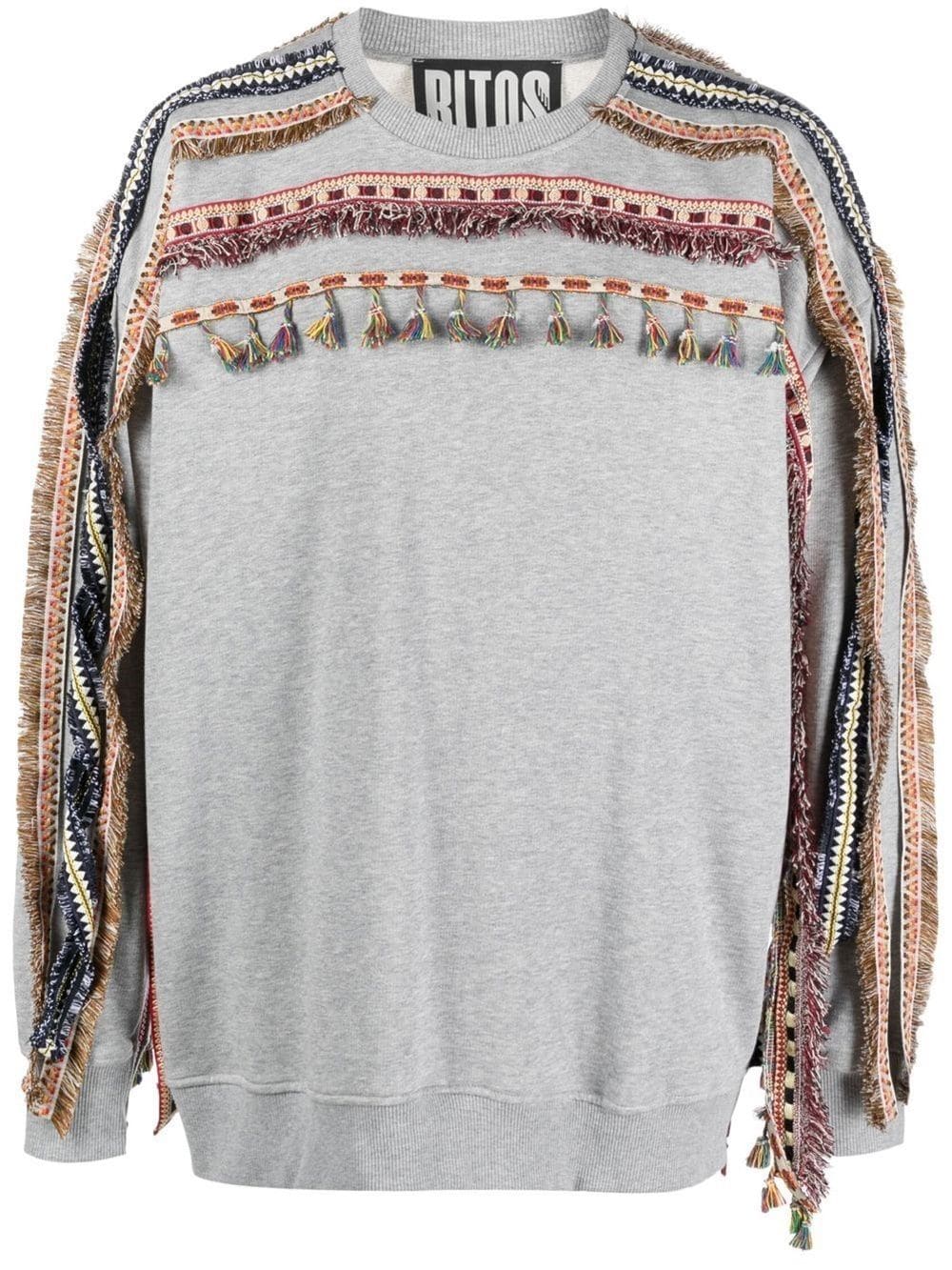 Ritos Tassel-detail Sweatshirt In Grey