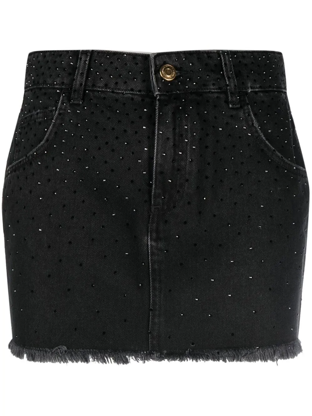 BLUMARINE GEM-EMBELLISHMENT DENIM SKIRT