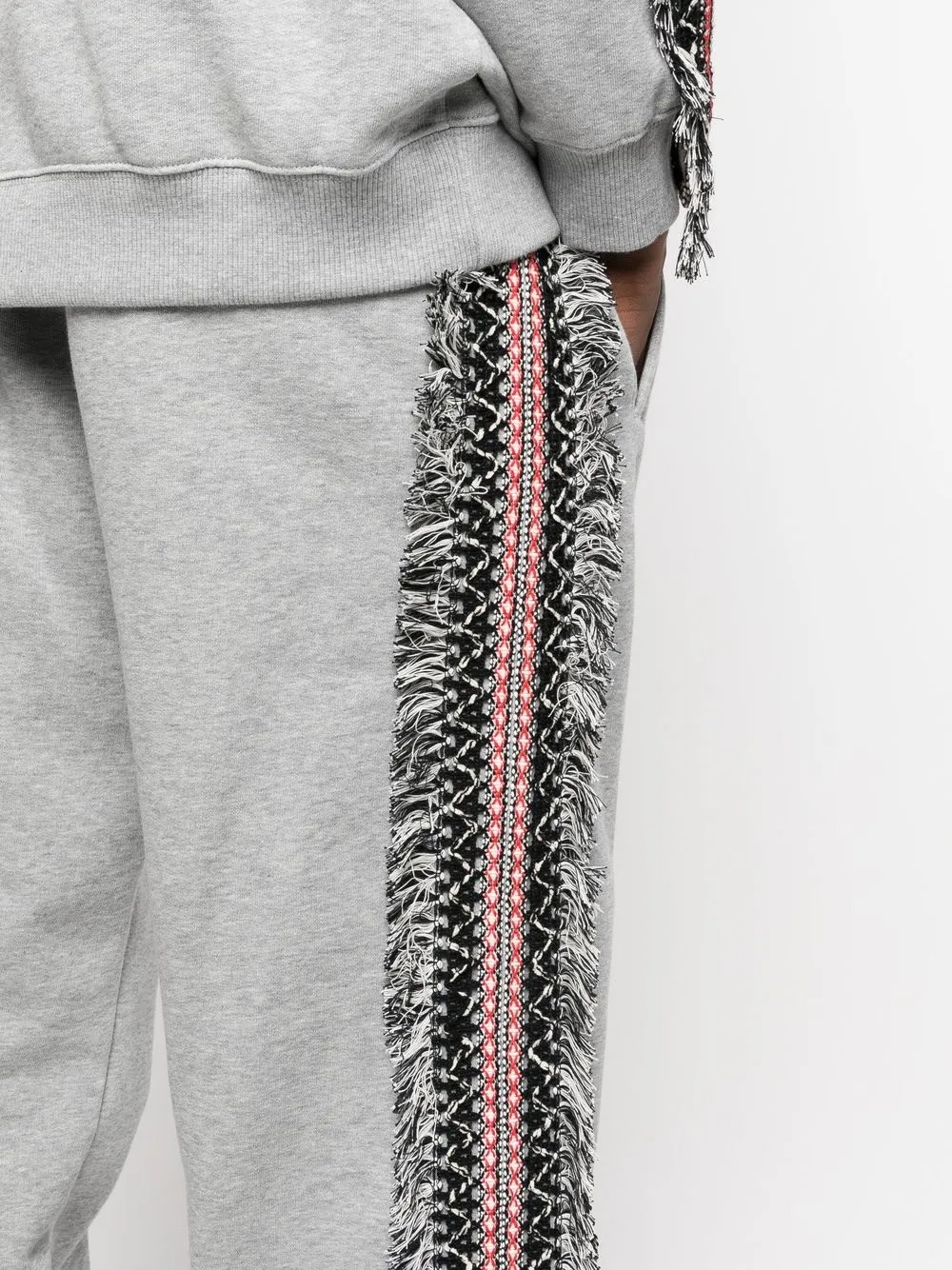 Ritos Embroidered-detail Track Pants In Gray