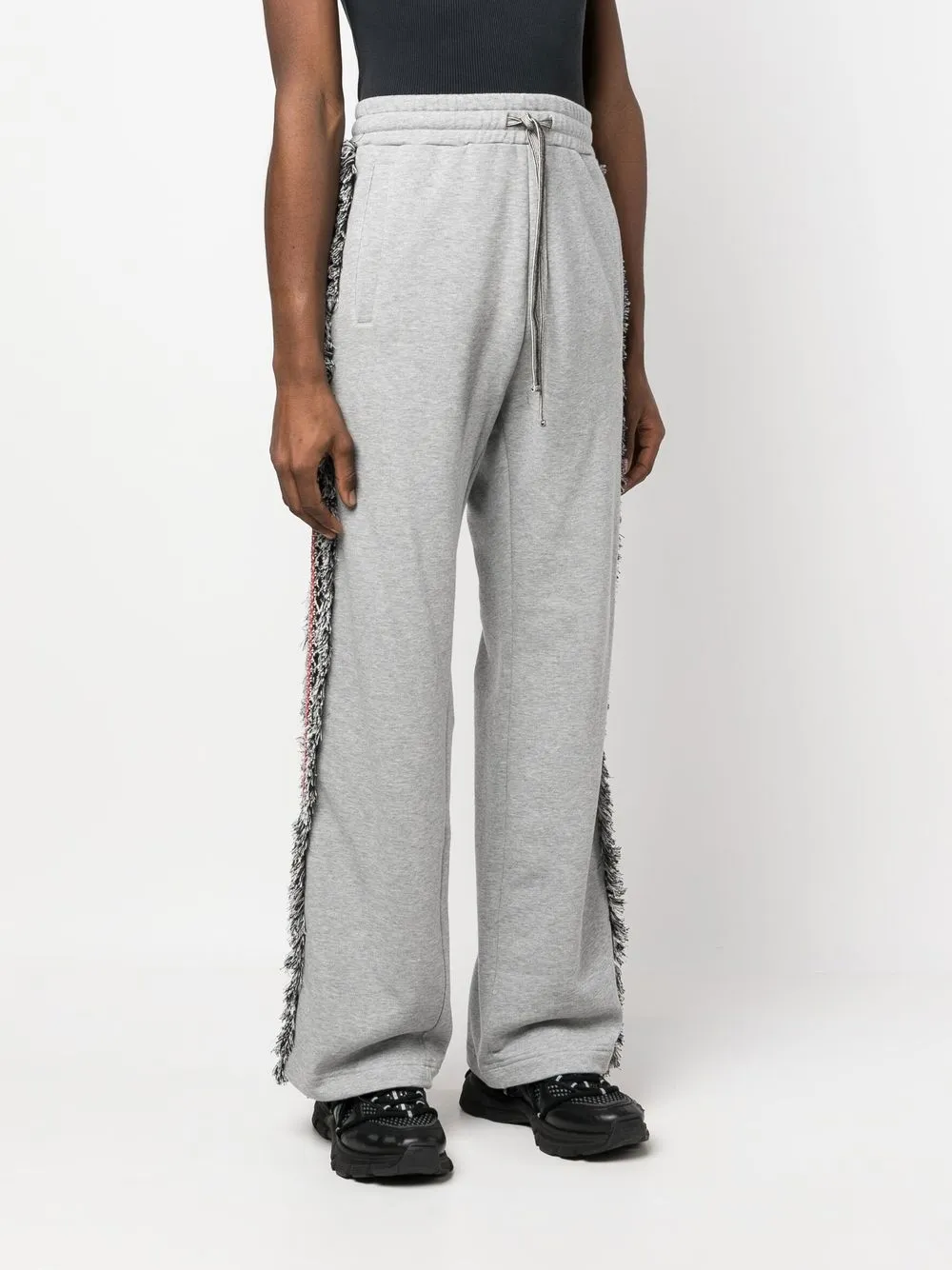 Ritos Embroidered-detail Track Pants In Gray