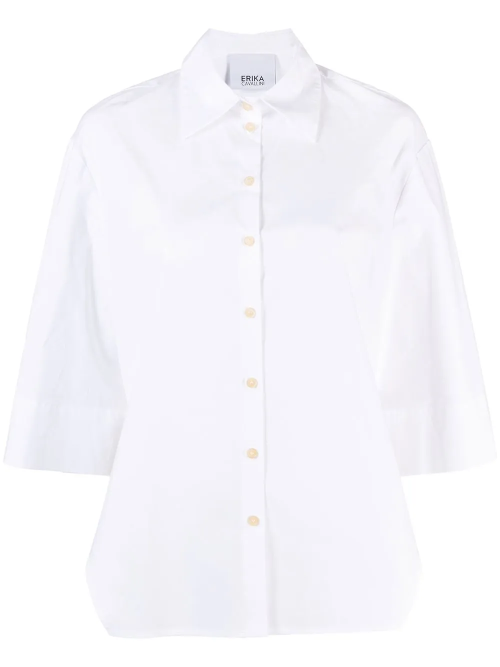 

Erika Cavallini half-sleeved cotton shirt - White