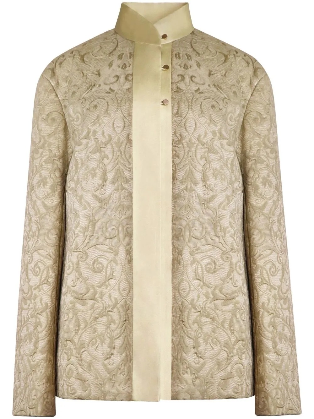 

Shanghai Tang stand-up collar jacquard jacket - Neutrals