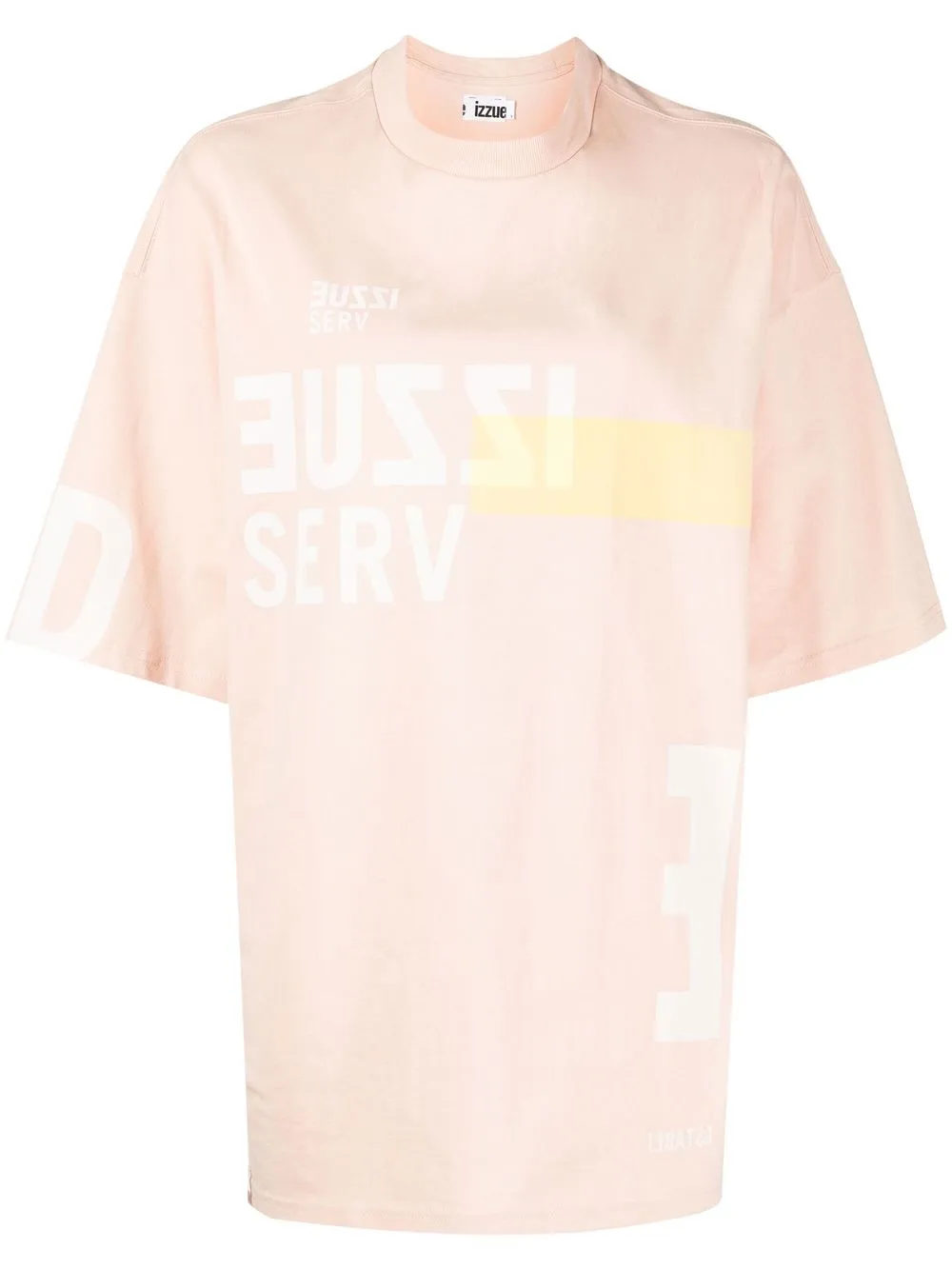 

izzue logo-print drop-shoulder T-shirt - Pink