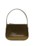 Blumarine rhinestone embellished satin mini bag - Green