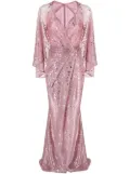 Talbot Runhof V-neck draped gown - Pink