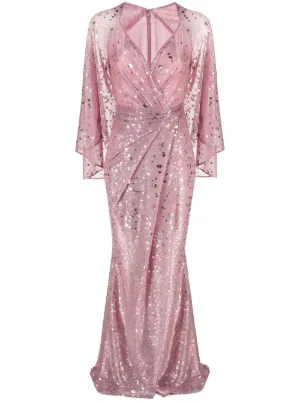 blouse over maxi dress Easel Magenta Border Print Challis Maxi Dress – Wing Sleeve Boho V-Nec –  Deja Nu Tx