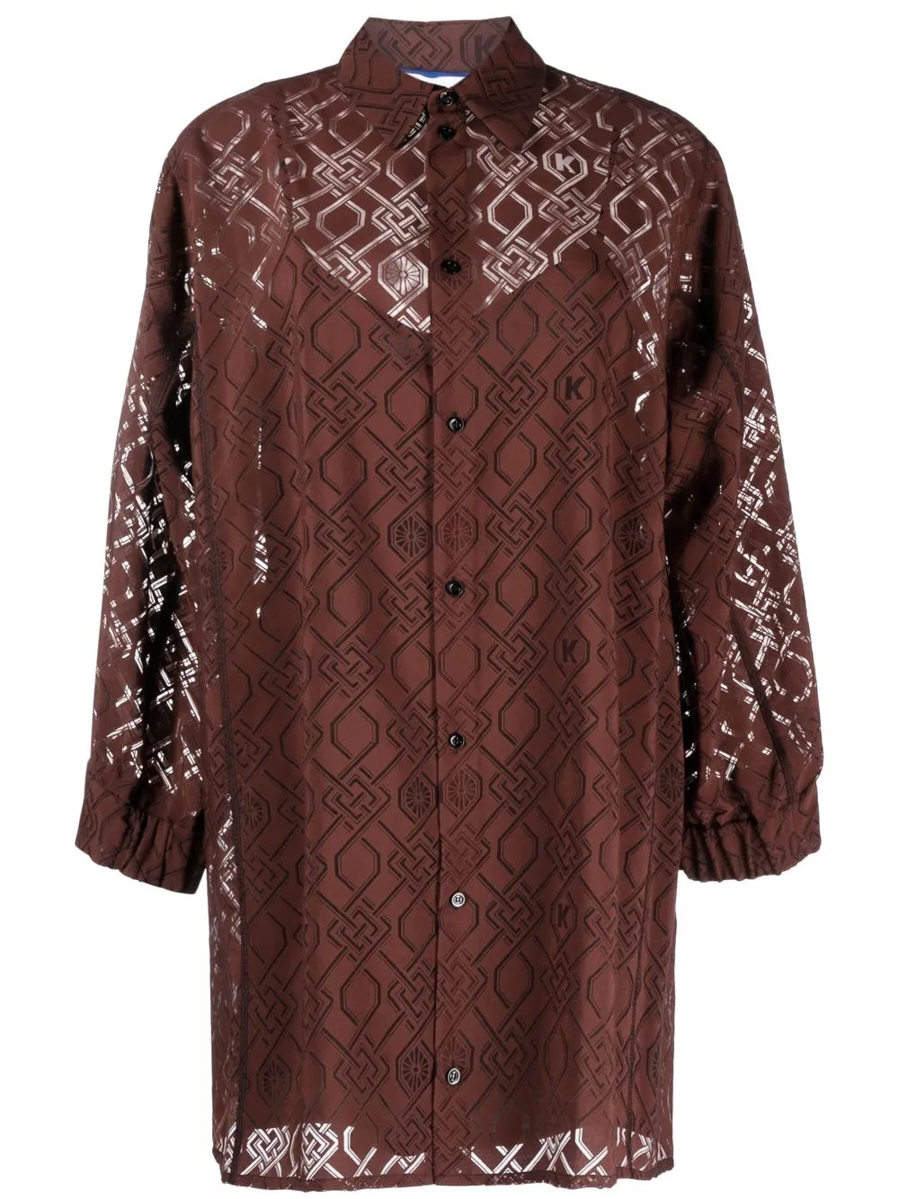 

Koché long-sleeve shirt dress - Brown