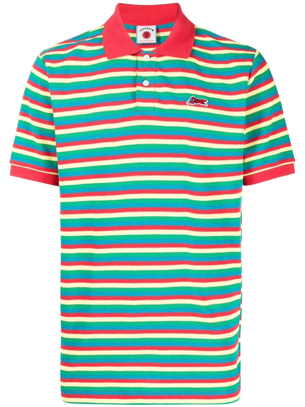 

ICECREAM striped short-sleeve cotton polo shirt - Red