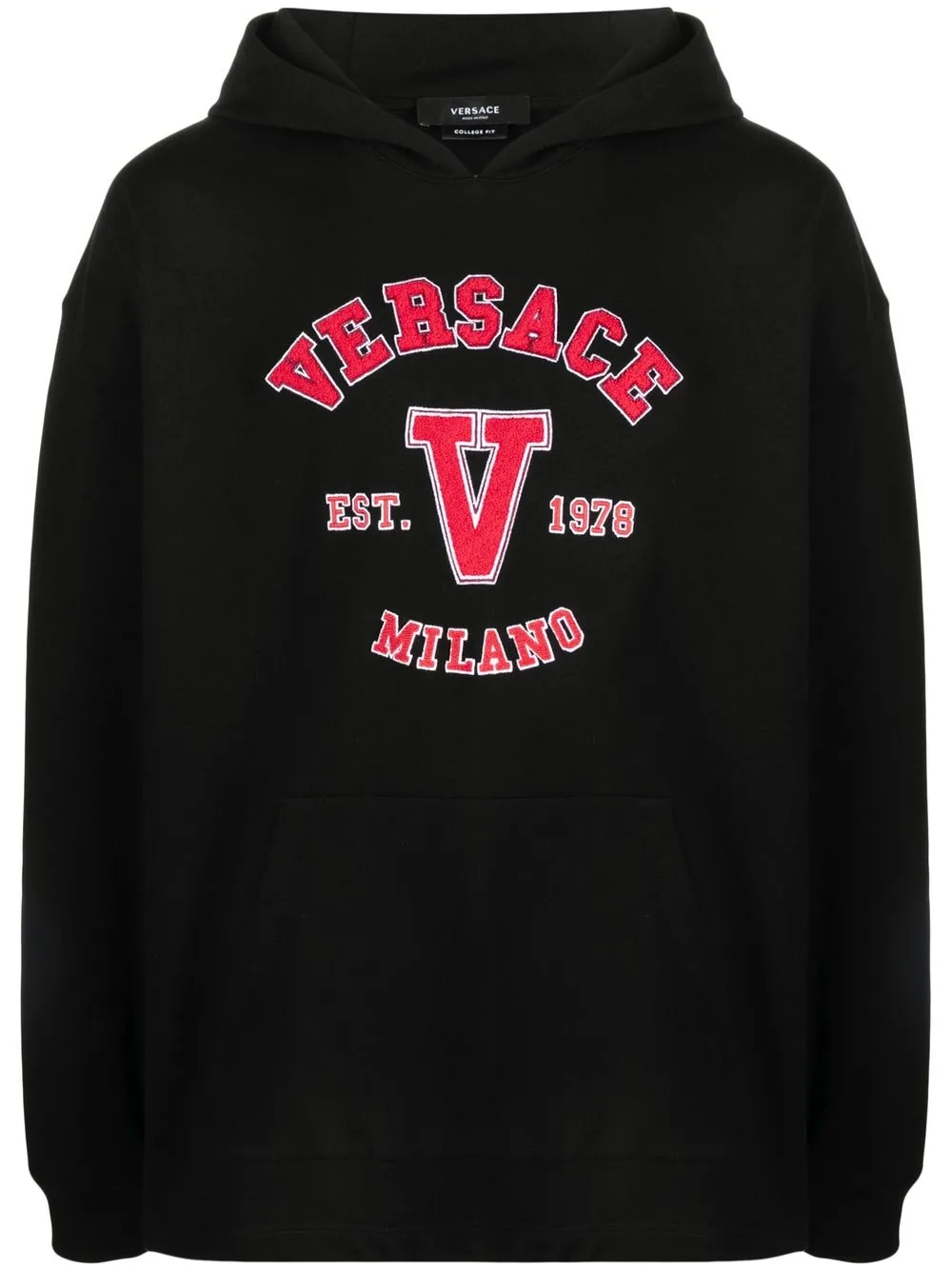 

Versace logo-appliqué logo hoodie - Black