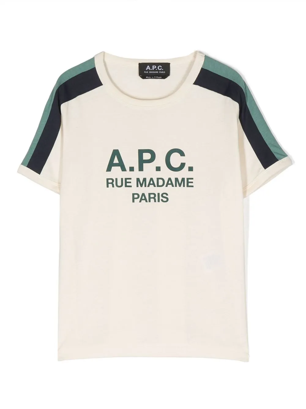 

A.P.C. KIDS logo-print side-stripe T-shirt - White