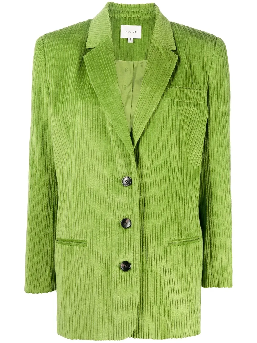 

Gestuz corduroy single-breasted blazer - Green