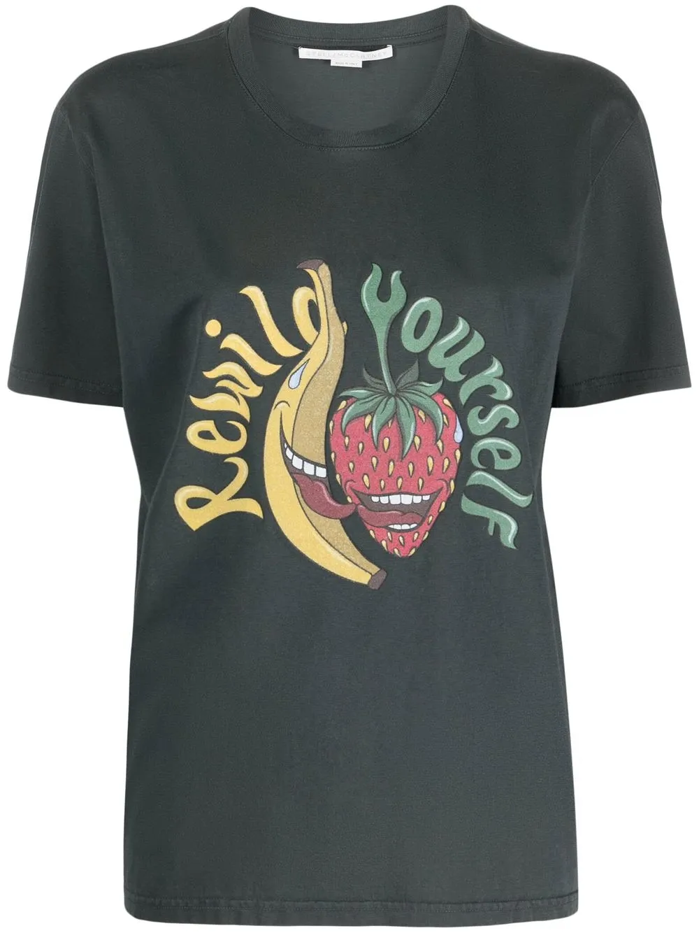 

Stella McCartney playera con estampado gráfico de eslogan - Negro