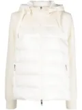 Moncler quilted-panel hooded cardigan - Neutrals