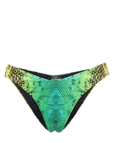 Noire Swimwear bas de bikini Lulu à imprimé peau de serpent
