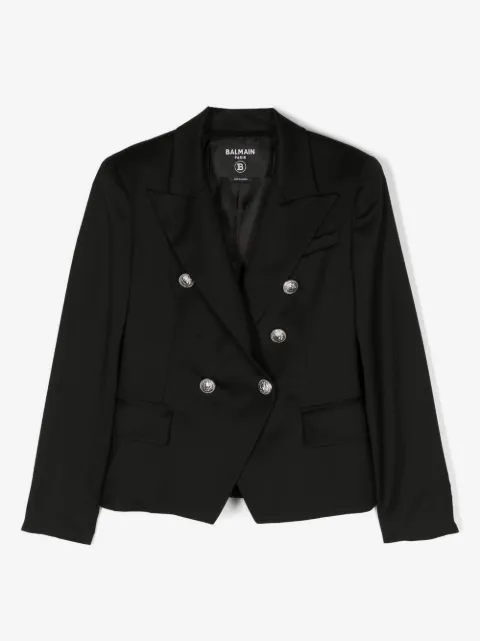 Balmain Kids blazer croisé en laine vierge