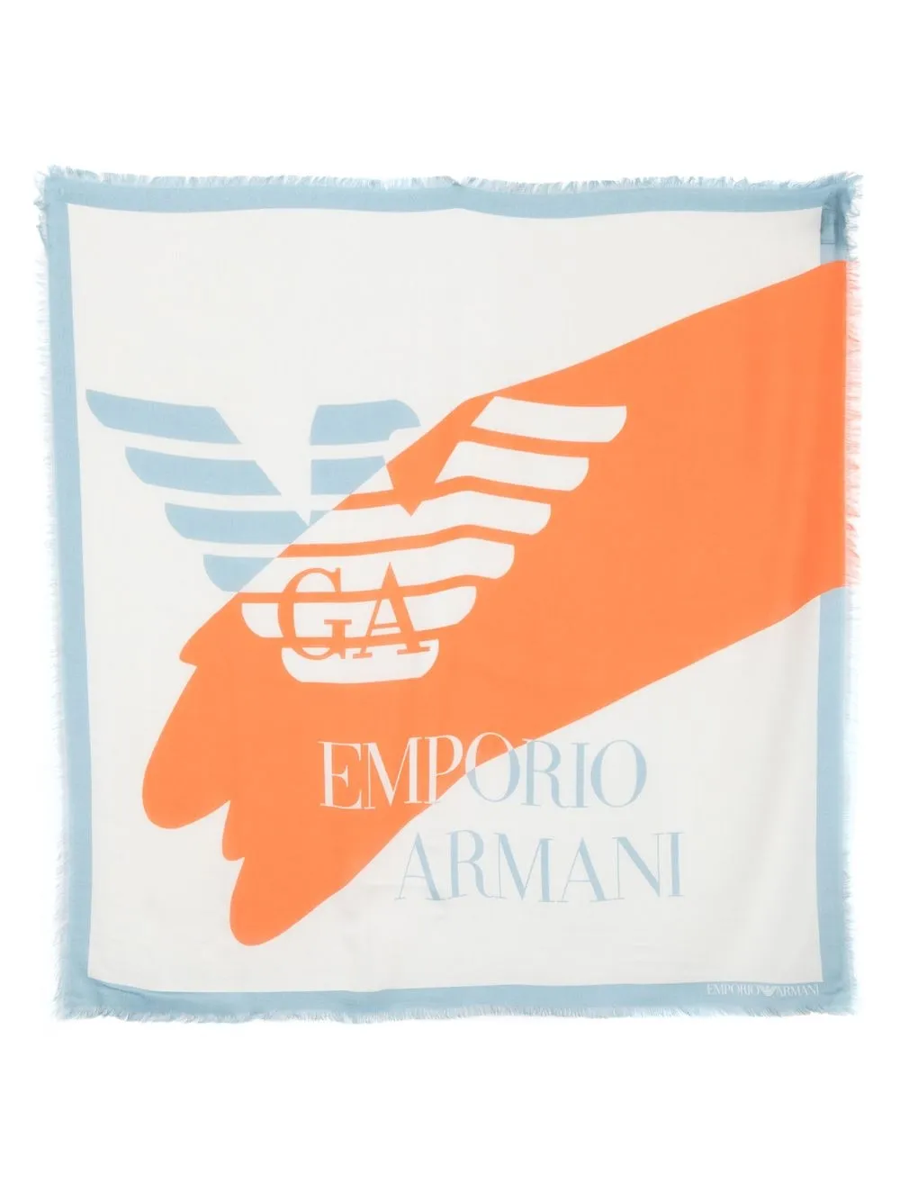 

Emporio Armani mascada cuadrada con logo estampado - Blanco