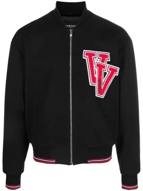 Versace varsity-logo bomber jacket