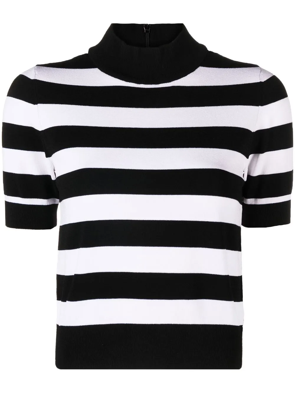 

Michael Michael Kors striped short-sleeve knitted top - Black