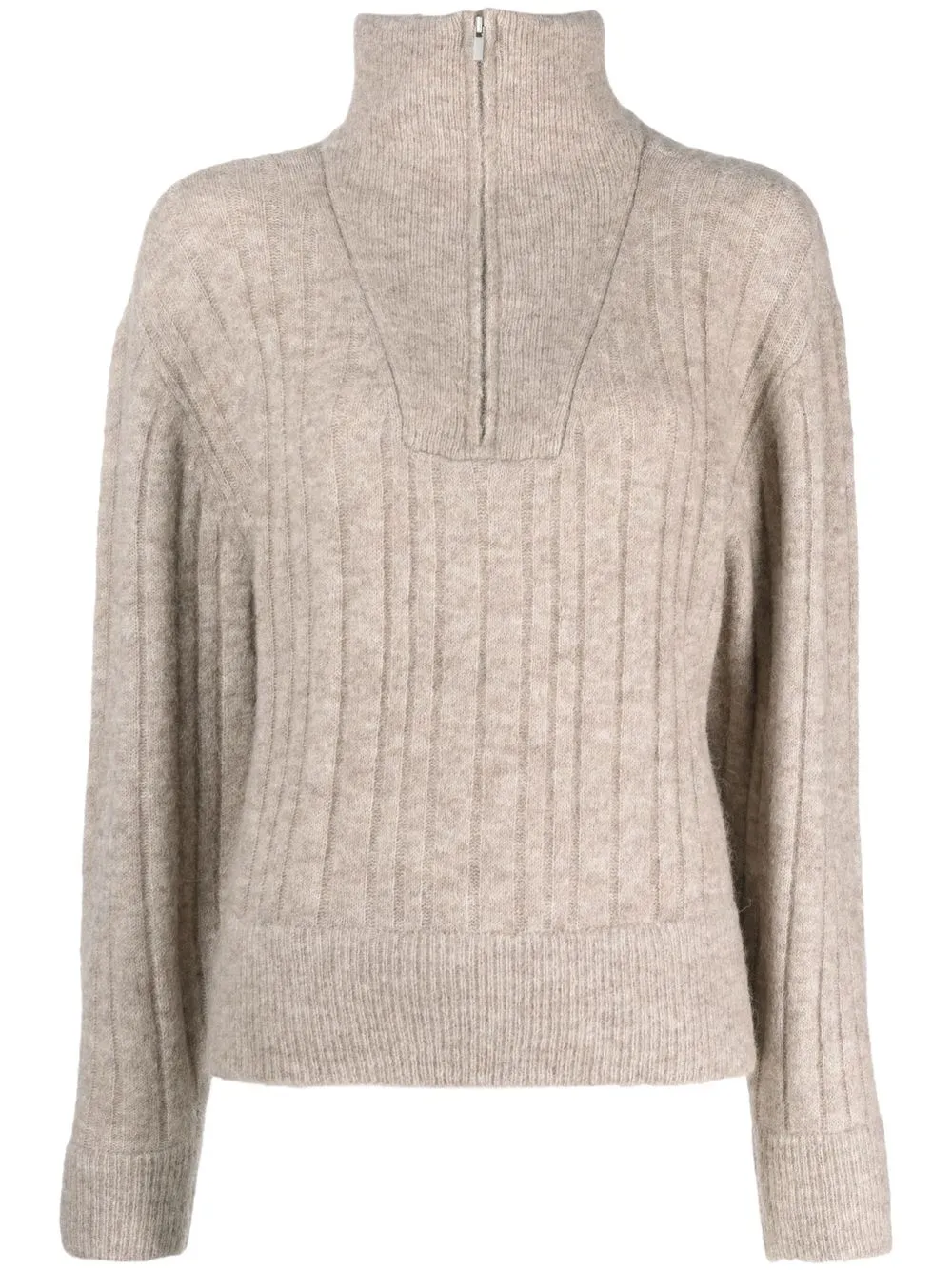 

Gestuz ribbed-knit zipped jumper - Neutrals