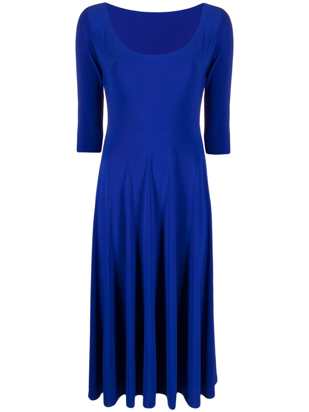 

Norma Kamali pleated scoop neck midi dress - Blue