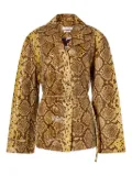 Saks Potts Lisbet snakeskin belted jacket - Brown