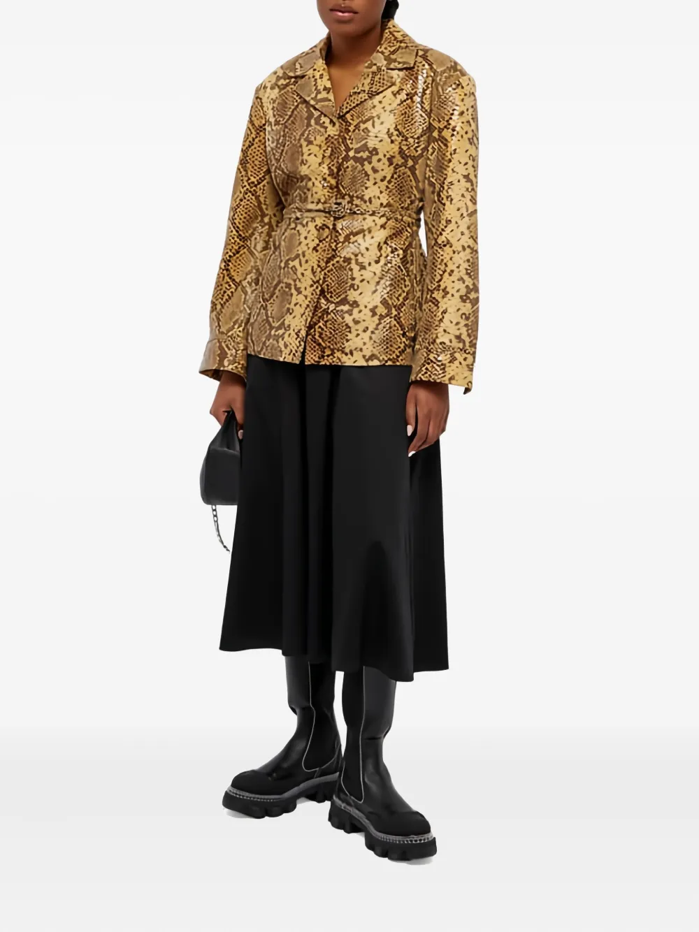 Saks Potts Lisbet snakeskin belted jacket | Leather Jackets | Image 2