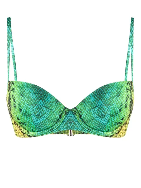 Noire Swimwear snakeskin-print bikini top