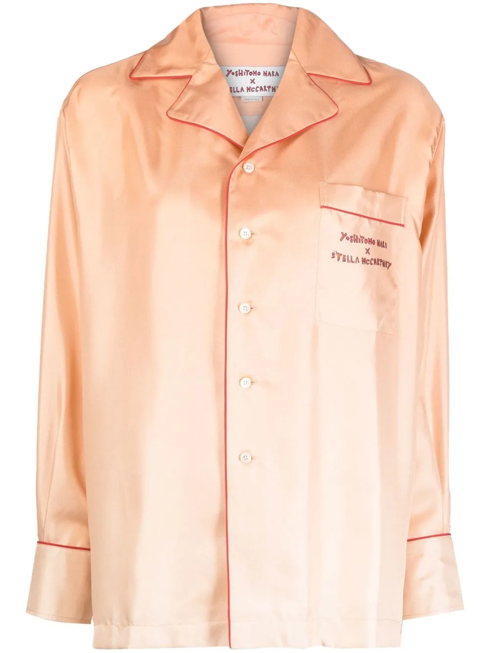 

Stella McCartney graphic-print silk shirt - Orange