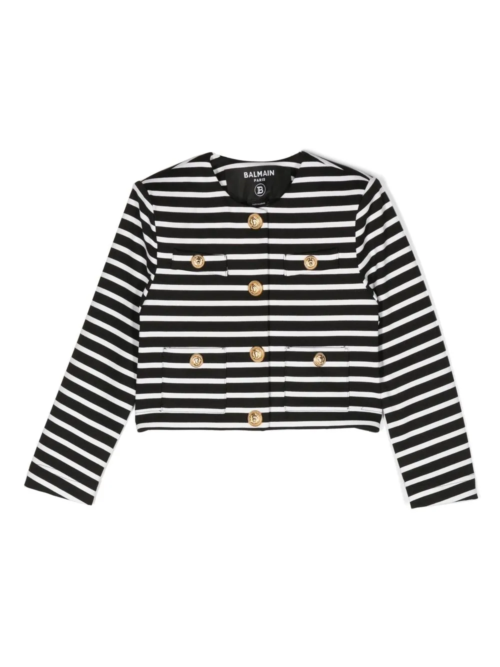 

Balmain Kids stripe-print lightweight jacket - Black