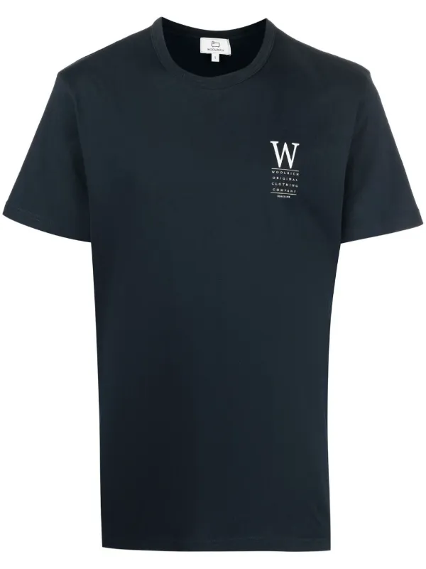 【送料&関税込】Woolrich Cotton T-shirt With Logo Men's Pure Cotton T-Shirt with Logo by Todd Snyder black