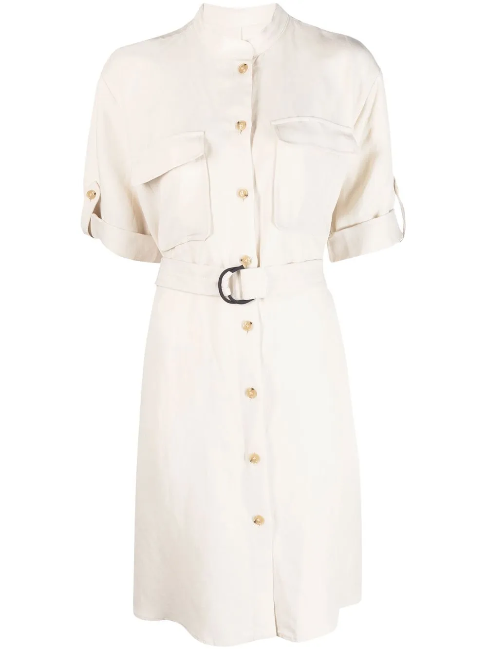 Woolrich Belted Mini Utility Dress In Beige