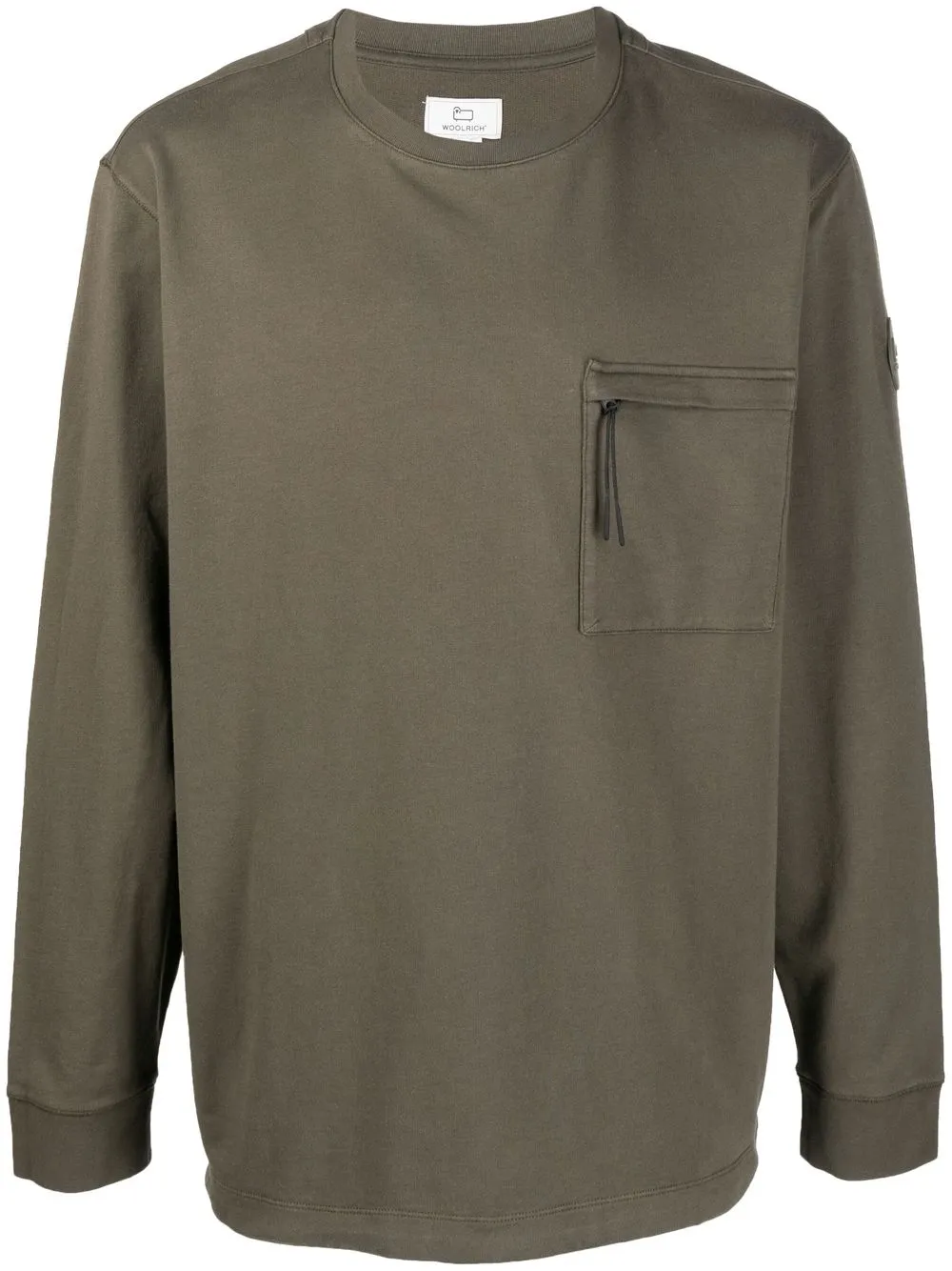 

Woolrich zip-pocket crew-neck sweatshirt - Green