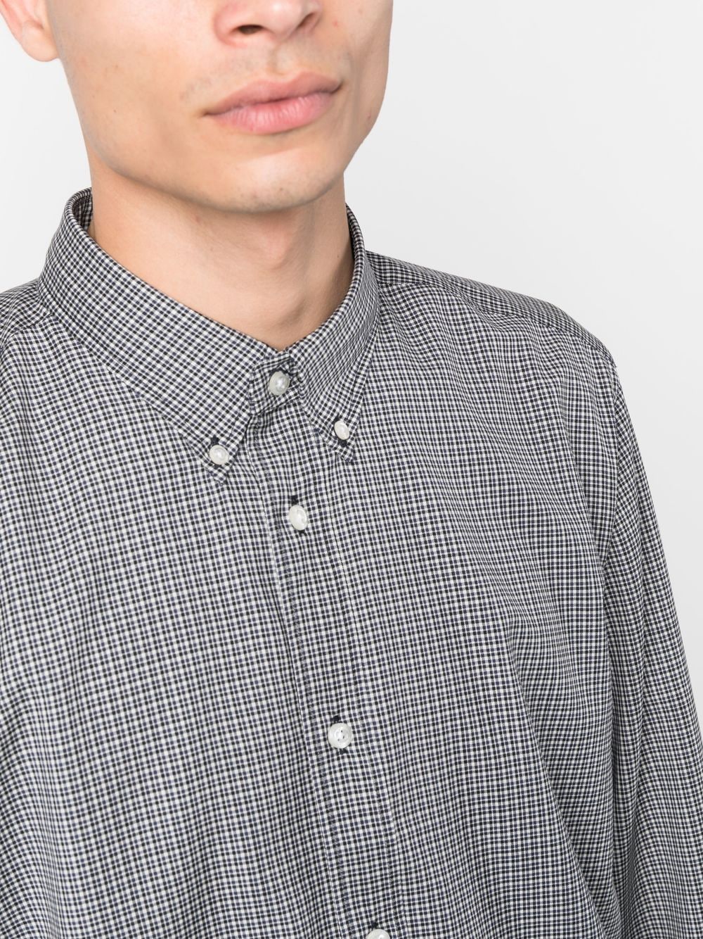 Shop Woolrich Fine-check Virgin Wool Shirt In Blau