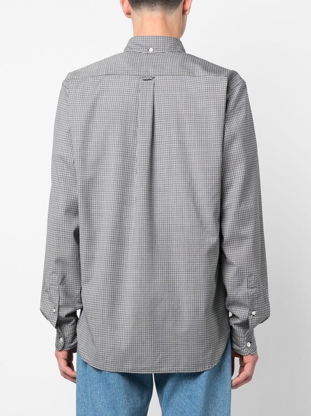 Shop Woolrich Fine-check Virgin Wool Shirt In Blau