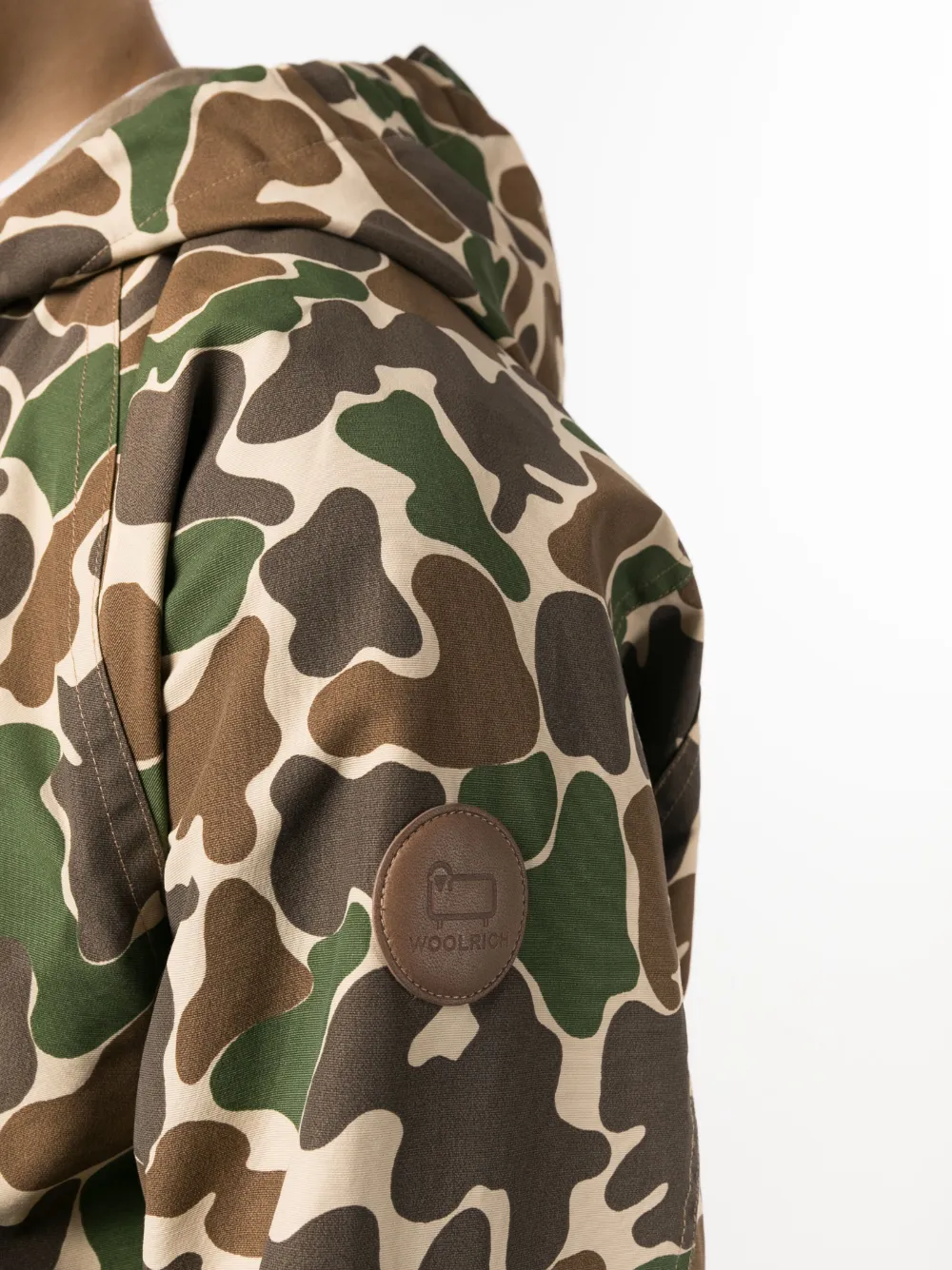 Woolrich Lobster Jacket With Camo Print In Neutrals